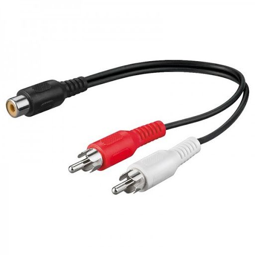 CABLE "Y" RCA 1 HEMBRA A 2 MACHO 20CM